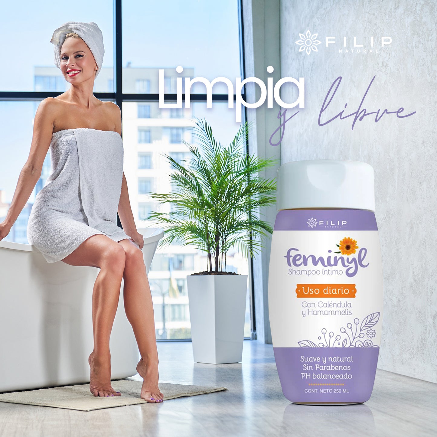 Shampoo Íntimo Mujer con Calendúla y Hamammelis , 250 ml.