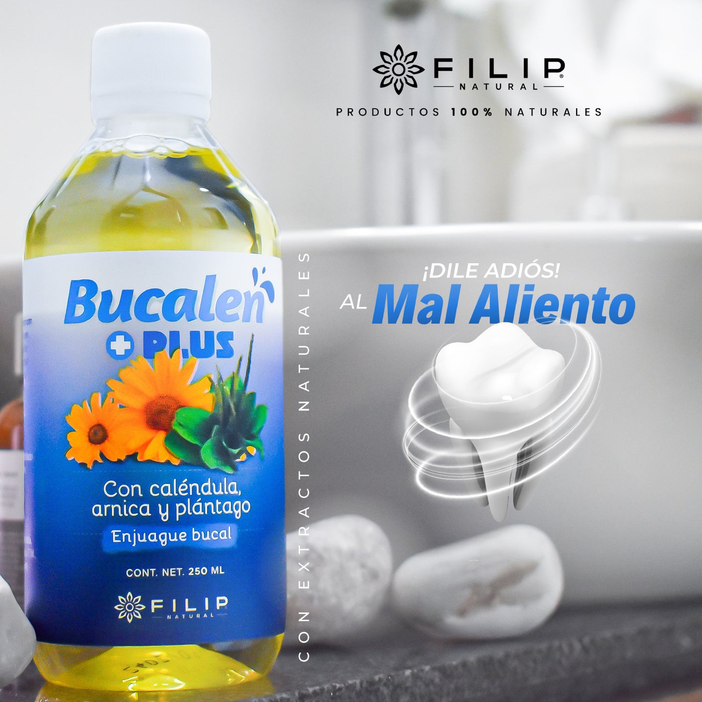 Bucalen Plus+ Enjuague Bucal Premium con Caléndula, 250ml.