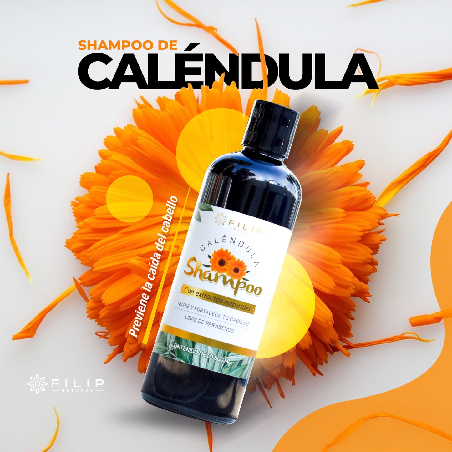 Shampoo de Caléndula, 500 ml.