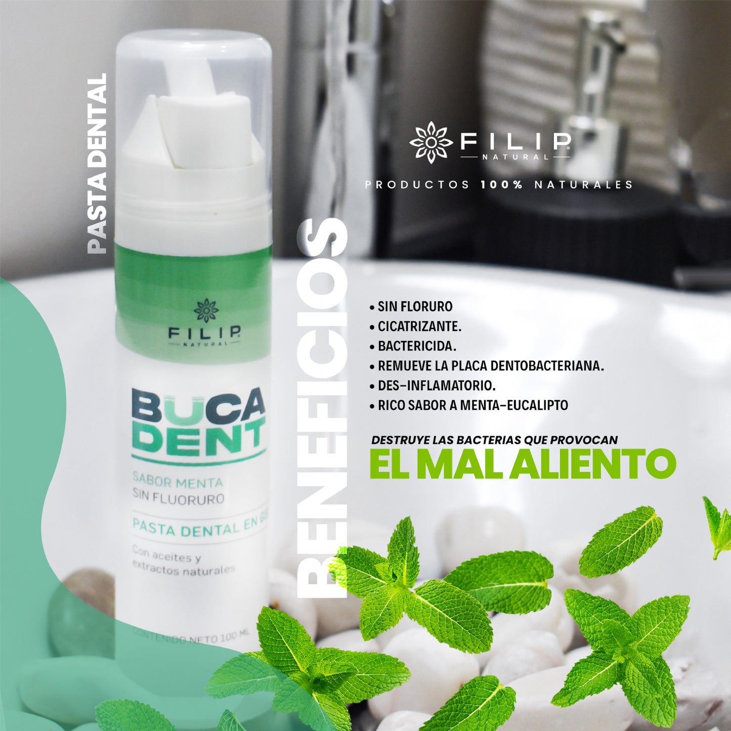 Bucadent Pasta Dental Sin Flúor, 100ml.