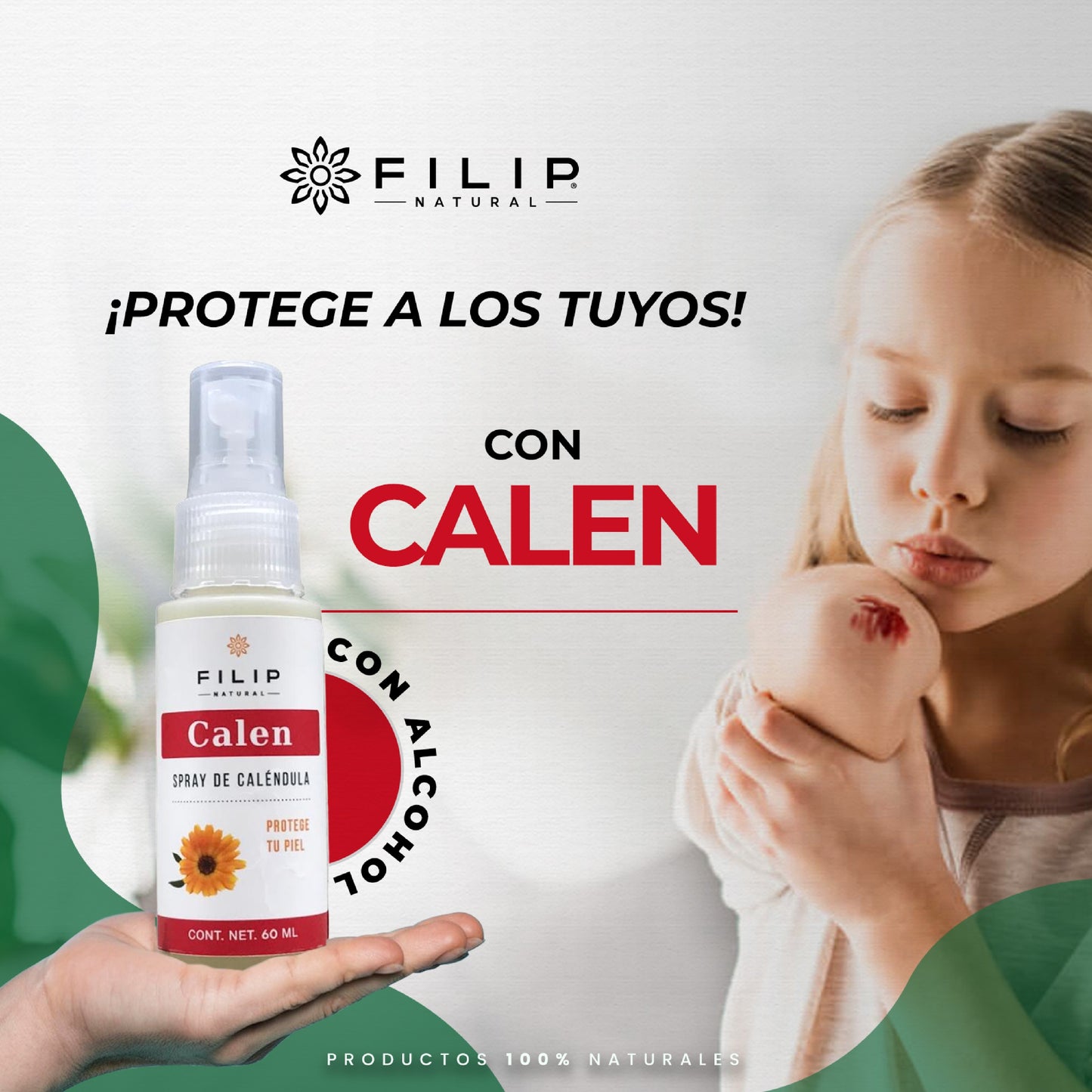 Spray de Caléndula con Alcohol – Auxiliar en Cortaduras e Irritaciones, 60ml.
