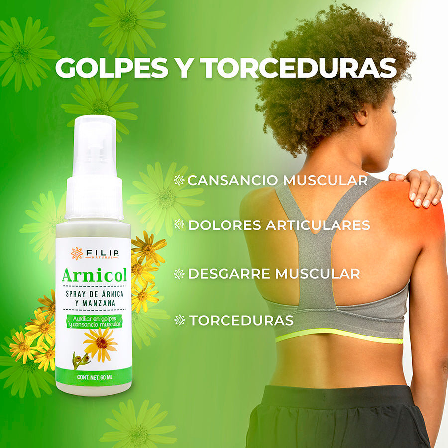 Arnicol, Spray Desinflamatorio Árnica Y Manzana, 60ml.