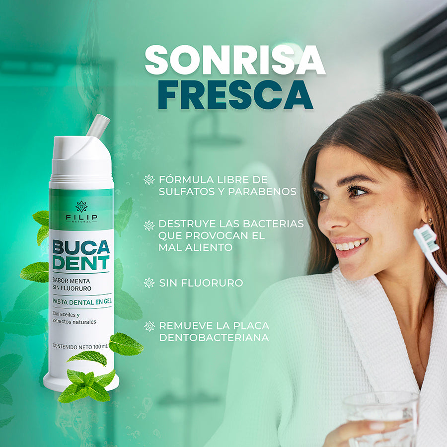Bucadent Pasta Dental Sin Flúor, 100ml.