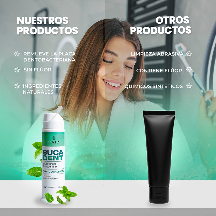 Bucadent Pasta Dental Sin Flúor, 100ml.