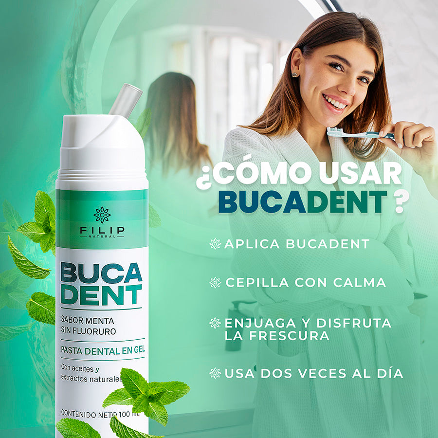 Bucadent Pasta Dental Sin Flúor, 100ml.