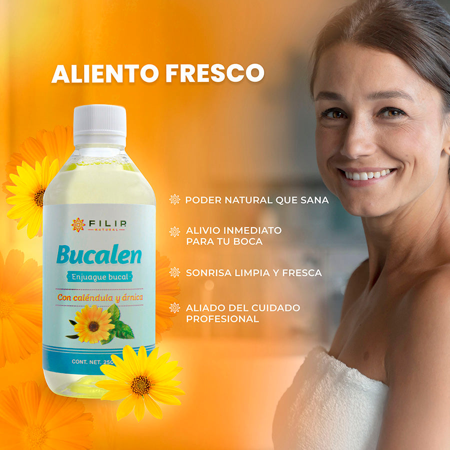 Bucalen Enjuague Bucal con Caléndula y Árnica, 250 ml.