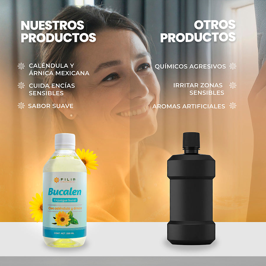 Bucalen Enjuague Bucal con Caléndula y Árnica, 250 ml.
