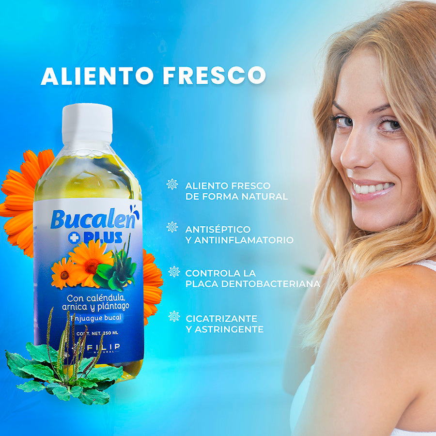 Bucalen Plus+ Enjuague Bucal Premium con Caléndula, 250ml.