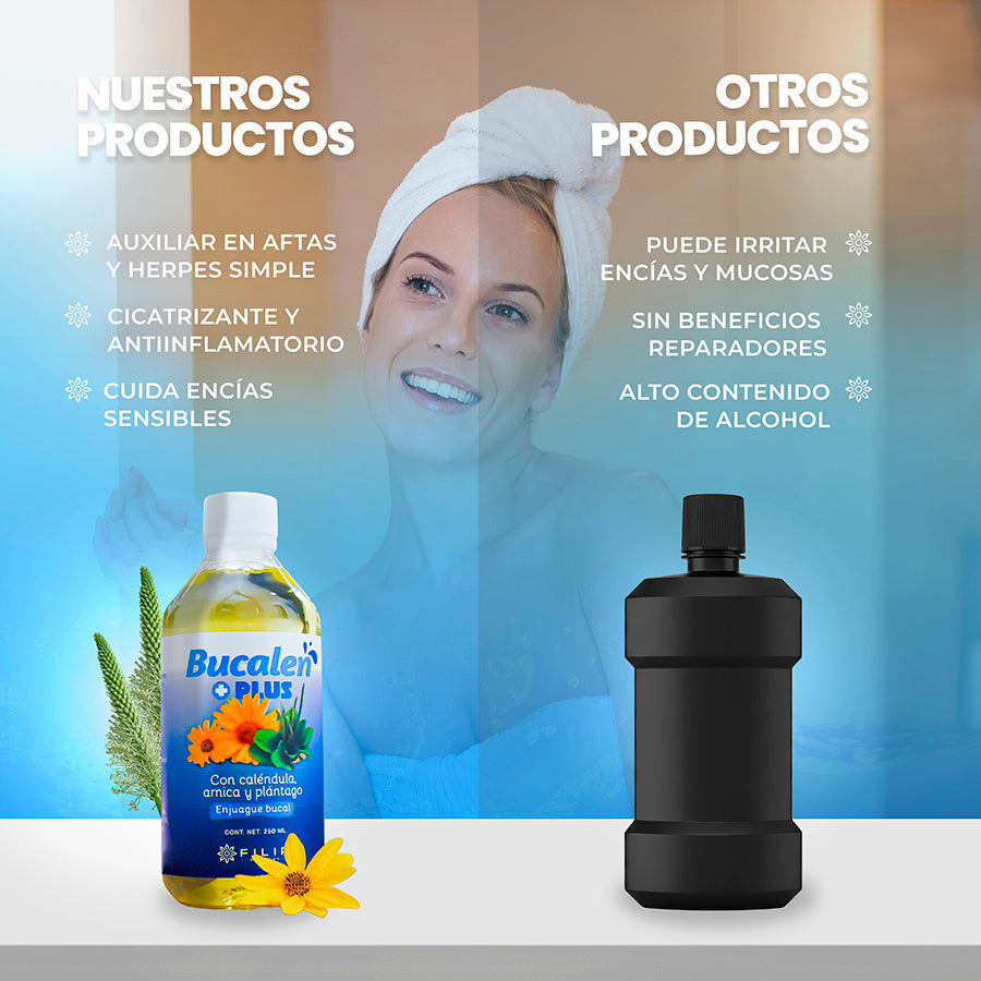 Bucalen Plus+ Enjuague Bucal Premium con Caléndula, 250ml.