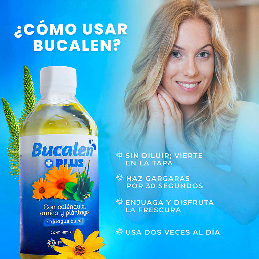 Bucalen Plus+ Enjuague Bucal Premium con Caléndula, 250ml.