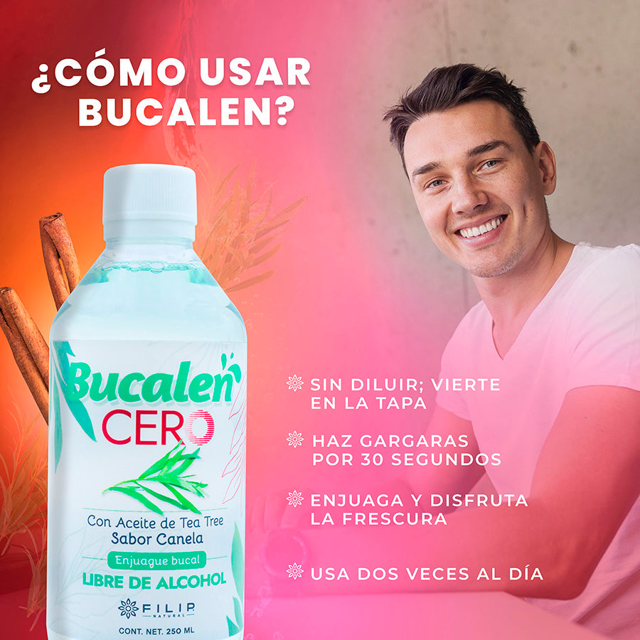 Bucalen Cero Enjuague Bucal Sabor Canela, 250ml.