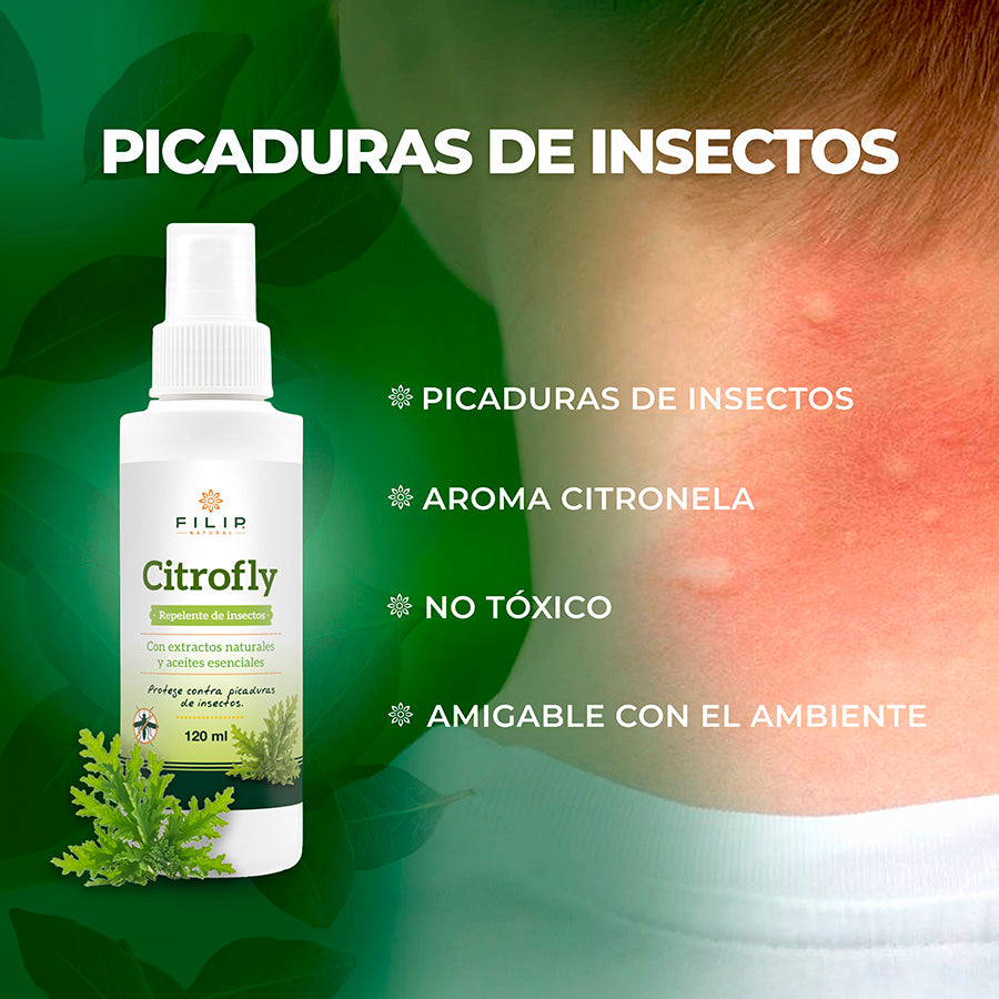 CitroFly Spray Repelente de Insectos, 120ml.