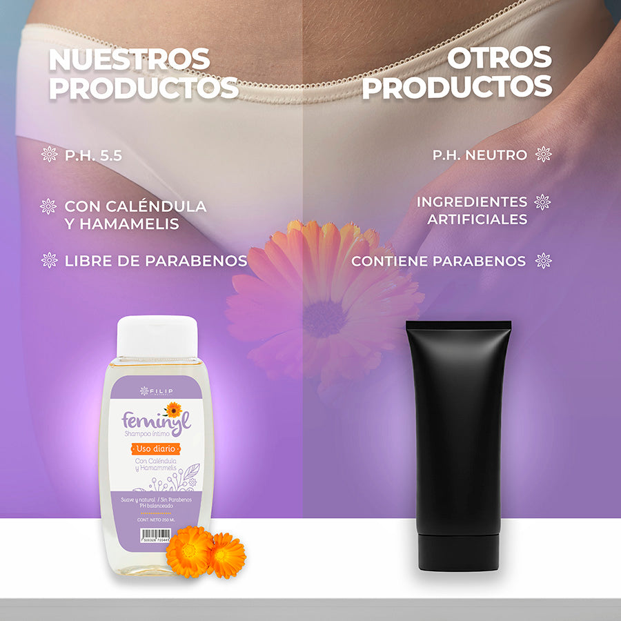 Shampoo Íntimo Mujer con Calendúla y Hamammelis , 250 ml.
