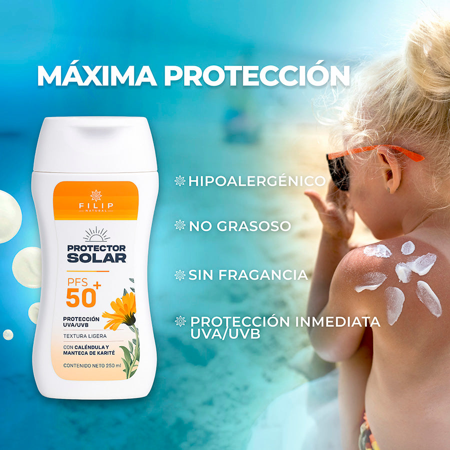 Bloqueador Solar Corporal FPS 50+ con Manteca de Karité, 250 ml.